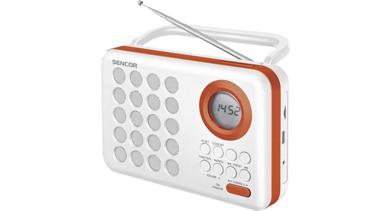 Sencor SRD 220 WOR Digital FM radio Klok Digitaal Oranje, Wit