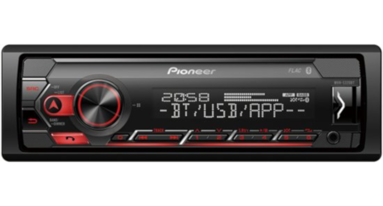 Pioneer MVH-S320BT Autoradio Rood met USB/Bluetooth - 4 x 50 W