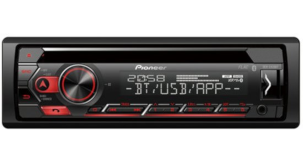 Pioneer MVH-S420BT Autoradio Rood met USB-Bluetooth