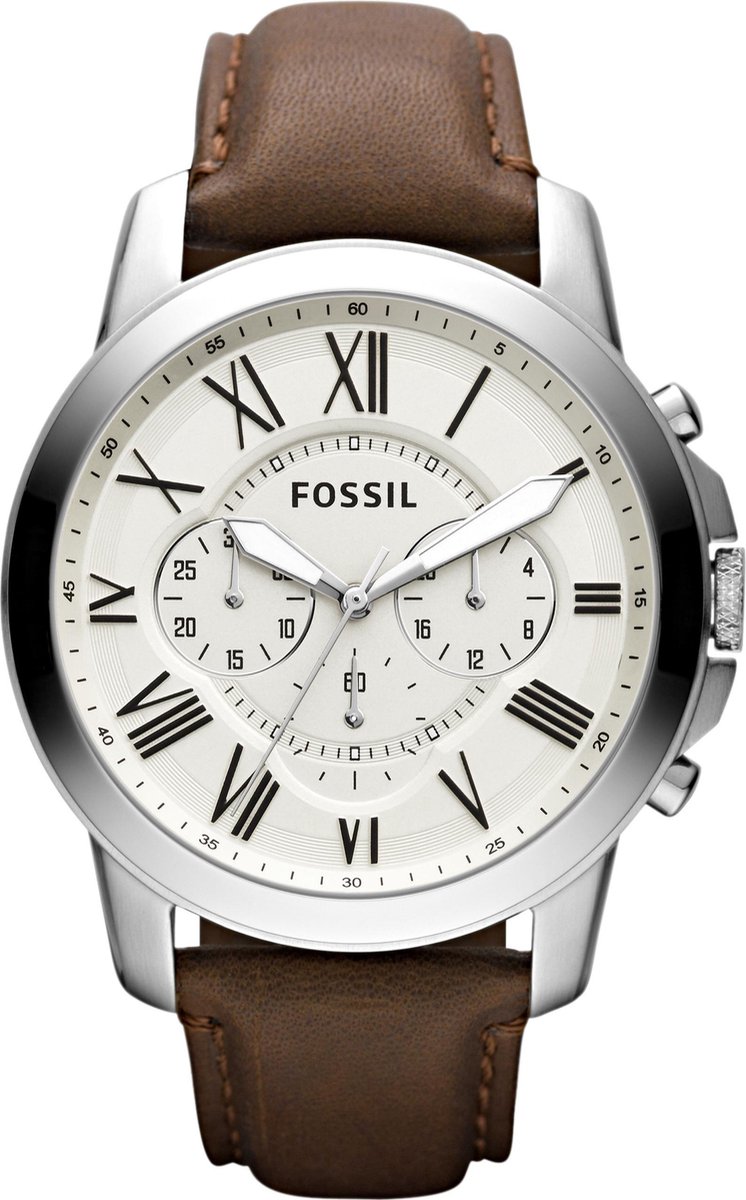Fossil FS4735 - Horloge - Leer - Bruin - Ø 44 mm