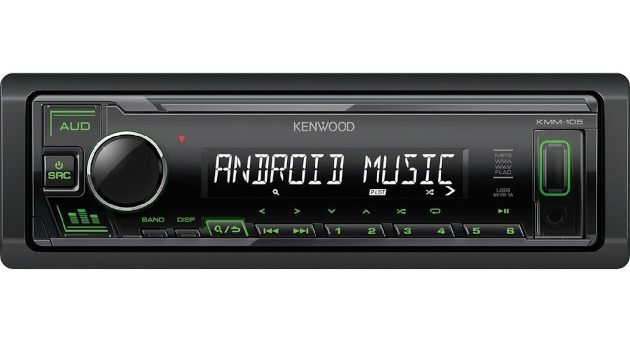 Kenwood KMM-105 GY Autoradio - Zwart