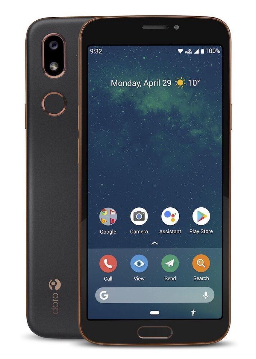 Doro 8080 Smartphone voor Senioren - Android 9 - Zwart