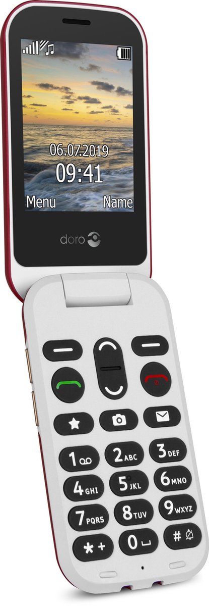 Doro 6060 Klaptelefoon voor senioren - Rood-Wit