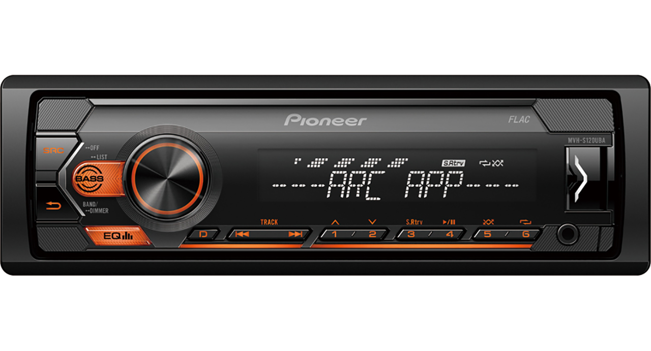 Pioneer MVH S120UBA - Autoradio enkeldin Zwart/Amber