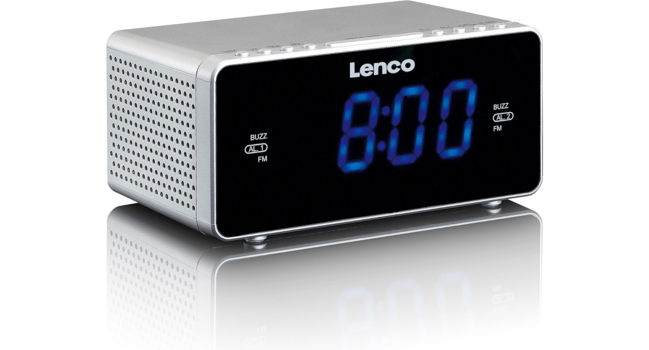 Lijkt op Kruipen Verstrooien Lenco CR-520SI - Wekkerradio met USB-ingang - Dubbel alarm - Zilver -  CoolSound.nl
