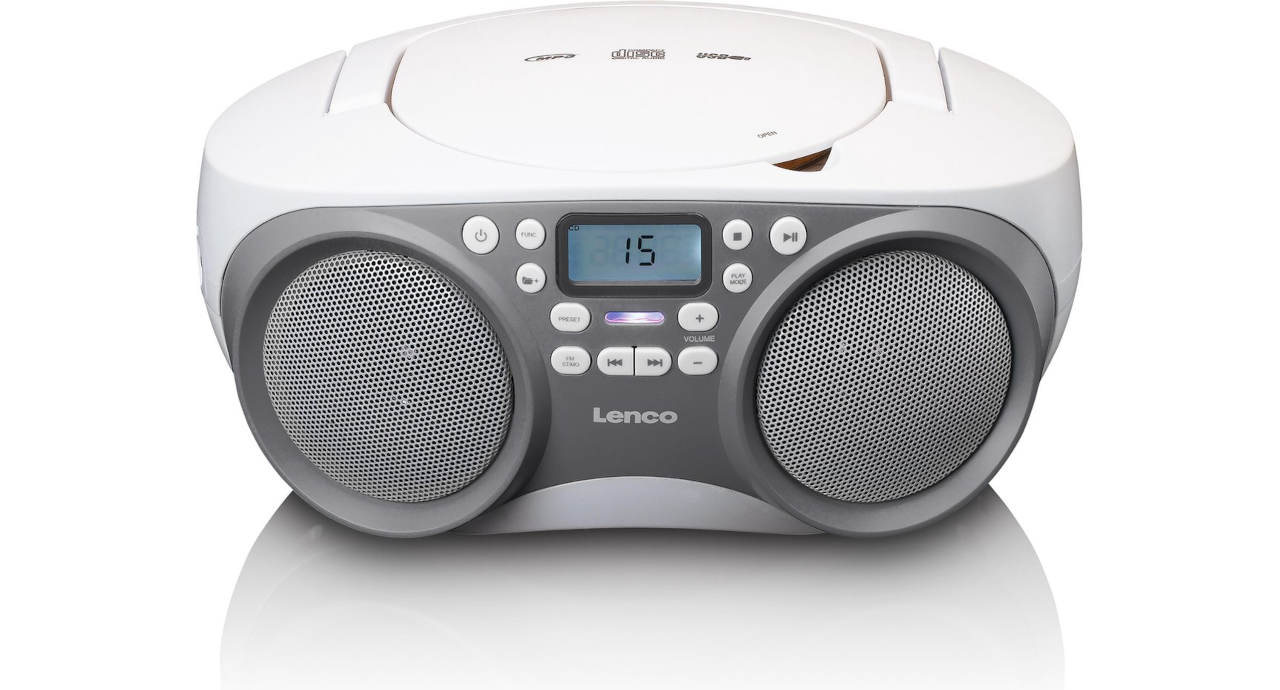 Lenco SCD-301GY - Draagbare radio cd speler met MP3 - Grijs