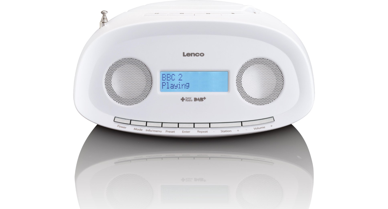 Lenco SCD-69WH - Draagbare radio cd speler met DAB en USB-ingang - Wit