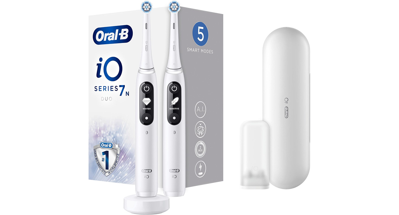 Oral-B iO 7n - Elektrische Tandenborstels Duoverpakking - Wit
