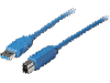 Vedimedia USB 3.0 A/B kabel 3,0 m blauw - AKTIE! afbeelding