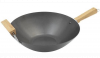 Point-Virgule Wokpan - Carbonstaal - Met Anti aanbaklaag - Met Bamboe Handvat - Ø 36 cm