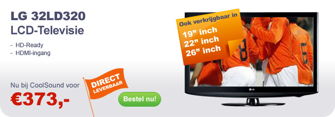 LG 32LD320 LCD-Televisie. Nu bij CoolSound voor €373,-