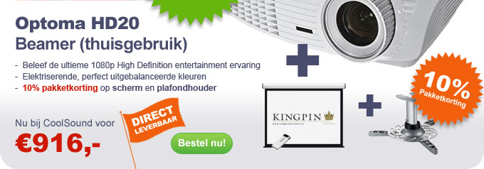 Optoma HD20 Beamer (thuisgebruik) Nu bij CoolSound voor €916,-